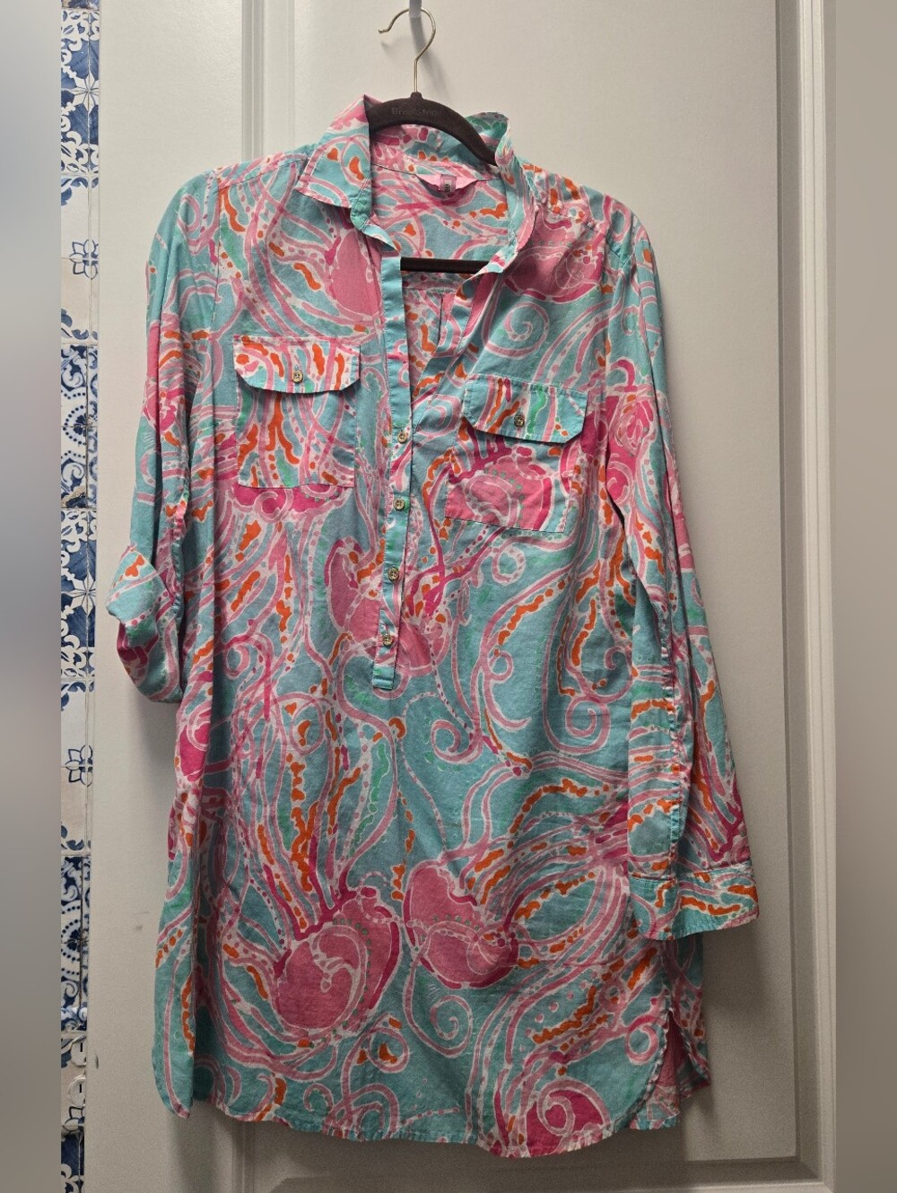 Lilly Pulitzer Captiva Tunic "Jellies Be Jammin"  Medium Cover Up